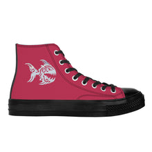 Load image into Gallery viewer, Ti Amo I love you - Exclusive Brand - Vivd Magenta - Angry Fish - High Top Canvas Shoes - Black  Soles
