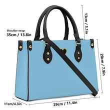 Load image into Gallery viewer, Ti Amo I love you - Exclusive Brand - Cornflower Blue - Luxury Womens PU Tote Bag - Black Straps
