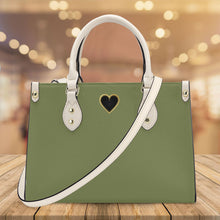 Load image into Gallery viewer, Ti Amo I love you - Exclusive Brand - Hazel Green - Luxury Womens PU Tote Bag - Cream Straps
