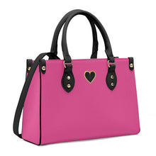 Load image into Gallery viewer, Ti Amo I love you - Exclusive Brand - Raspberry Rose - Luxury Womens PU Tote Bag - Black Straps
