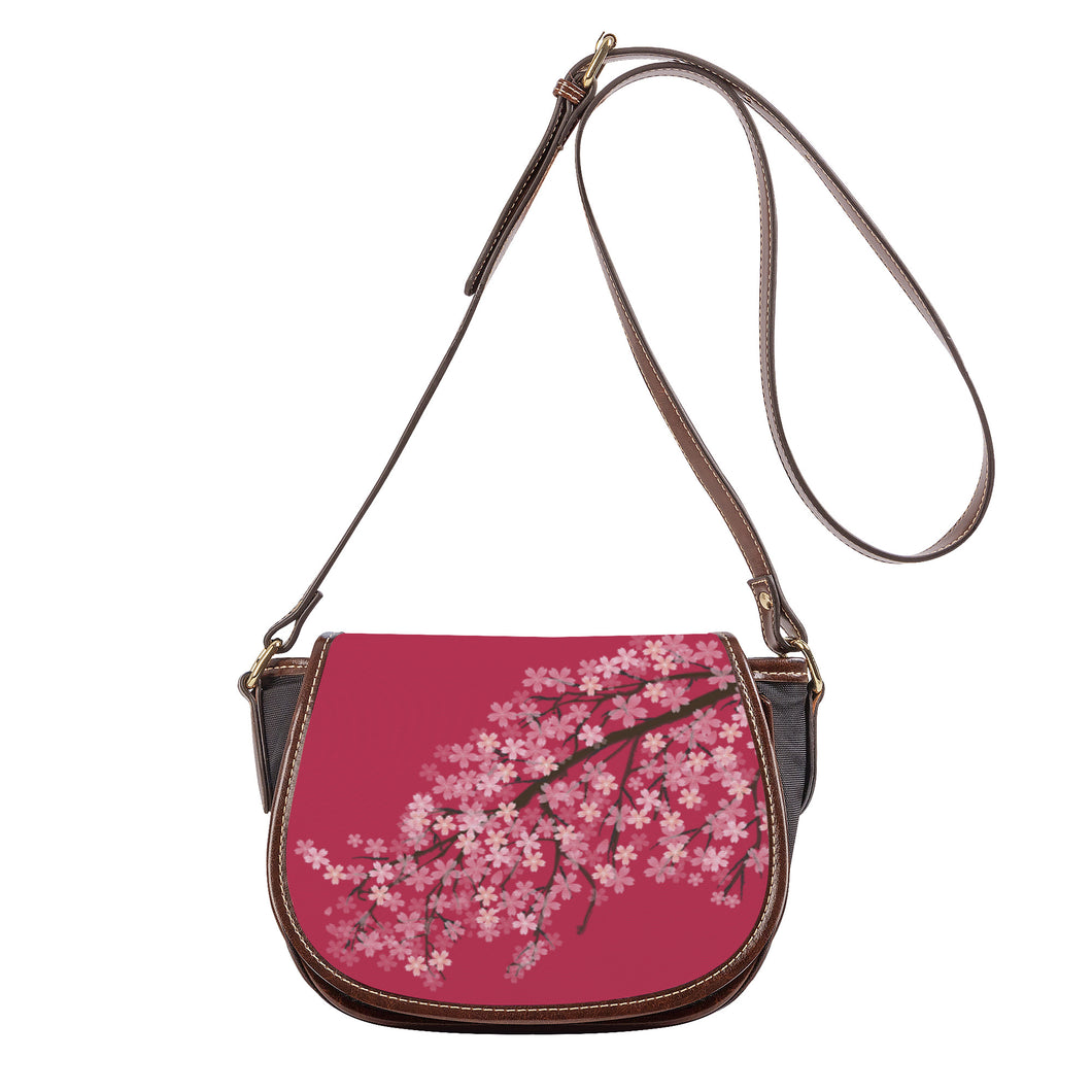 Ti Amo I love you-  Exclusive Brand - Viva Magenta - Blossom - Saddle Bag