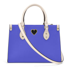 Load image into Gallery viewer, Ti Amo I love you - Exclusive Brand - Blue Lotus - Luxury Womens PU Tote Bag - Cream Straps
