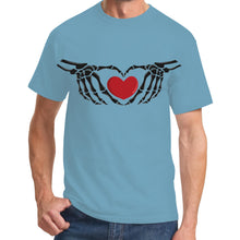 Load image into Gallery viewer, Ti Amo I love you - Exclusive Brand - Glacier - Skeleton Hands with Heart - Men&#39;s T-Shirt - Sizes XS-4XL
