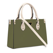 Load image into Gallery viewer, Ti Amo I love you - Exclusive Brand - Olive Branch - Luxury Womens PU Tote Bag - Cream Straps
