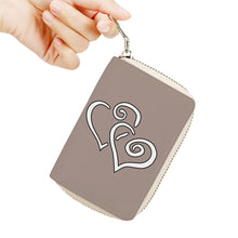 Load image into Gallery viewer, Ti Amo I love you - Exclusive Brand - Del Rio - Double White Heart - PU Leather - Zipper Card Holder
