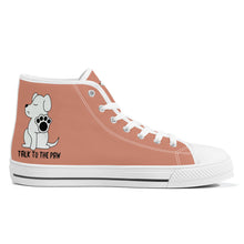 Load image into Gallery viewer, Ti Amo I love you - Exclusive Brand - Pale Copper - Talk to the Paw -  High-Top Canvas Shoes - White
