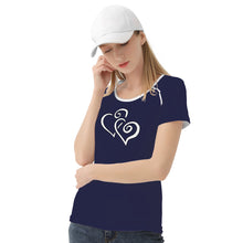 Load image into Gallery viewer, TI Amo I love you - Exclusive Brand - Cloud Burst 2 - Double White Heart - Women&#39;s T shirt
