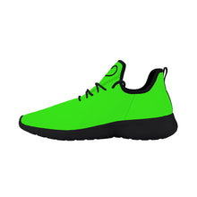 Load image into Gallery viewer, Ti Amo I love you - Exclusive Brand - Florescent Green - Double Black Heart - Lightweight Mesh Knit Sneakers - Black Soles
