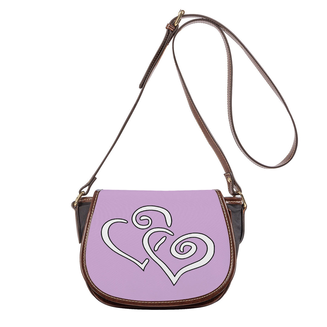 Ti Amo I love you - Exclusive Brand - Thistle - Double White Heart - Saddle Bag