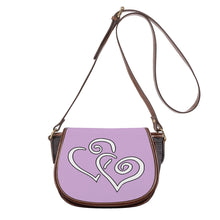 Load image into Gallery viewer, Ti Amo I love you - Exclusive Brand - Thistle - Double White Heart - Saddle Bag
