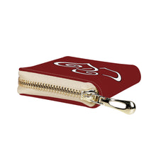 Load image into Gallery viewer, Ti Amo I love you - Exclusive Brand - Bass Brown - Double White Heart - Zipper Card Holder
