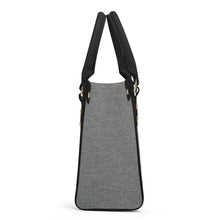 Load image into Gallery viewer, Ti Amo I love you - Exclusive Brand - Gray Denim - Luxury Womens PU Tote Bag - Black Straps
