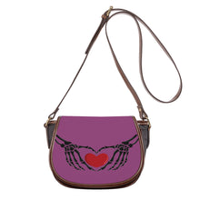 Load image into Gallery viewer, Ti Amo I love you - Exclusive Brand - Cannon Pink - Skeleton Hands with Heart - Saddle Bag
