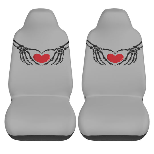 Ti Amo I love you - Exclusive Brand - Silver Chalice - Skeleton Hands with Hearts  - New Car Seat Covers (Double)