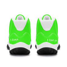 Load image into Gallery viewer, Ti Amo I love you - Exclusive Brand - Florescent Green- High Top Air Retro Sneakers - White Laces
