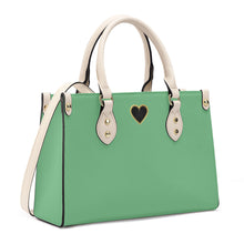 Load image into Gallery viewer, Ti Amo I love you - Exclusive Brand - Soft Green - Luxury Womens PU Tote Bag - Cream Straps
