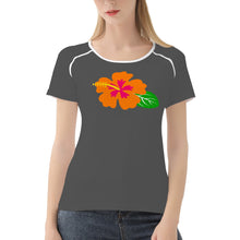 Load image into Gallery viewer, Ti Amo I love you - Exclusive Brand - Davy&#39;s Grey - Hawaiian Flower - Women&#39;s T shirt - Sizes XS-2XL
