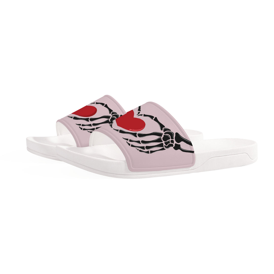 Ti Amo I love you - Exclusive Brand - Wafer 2 - Skeleton Hands with Heart -  Slide Sandals - White Soles