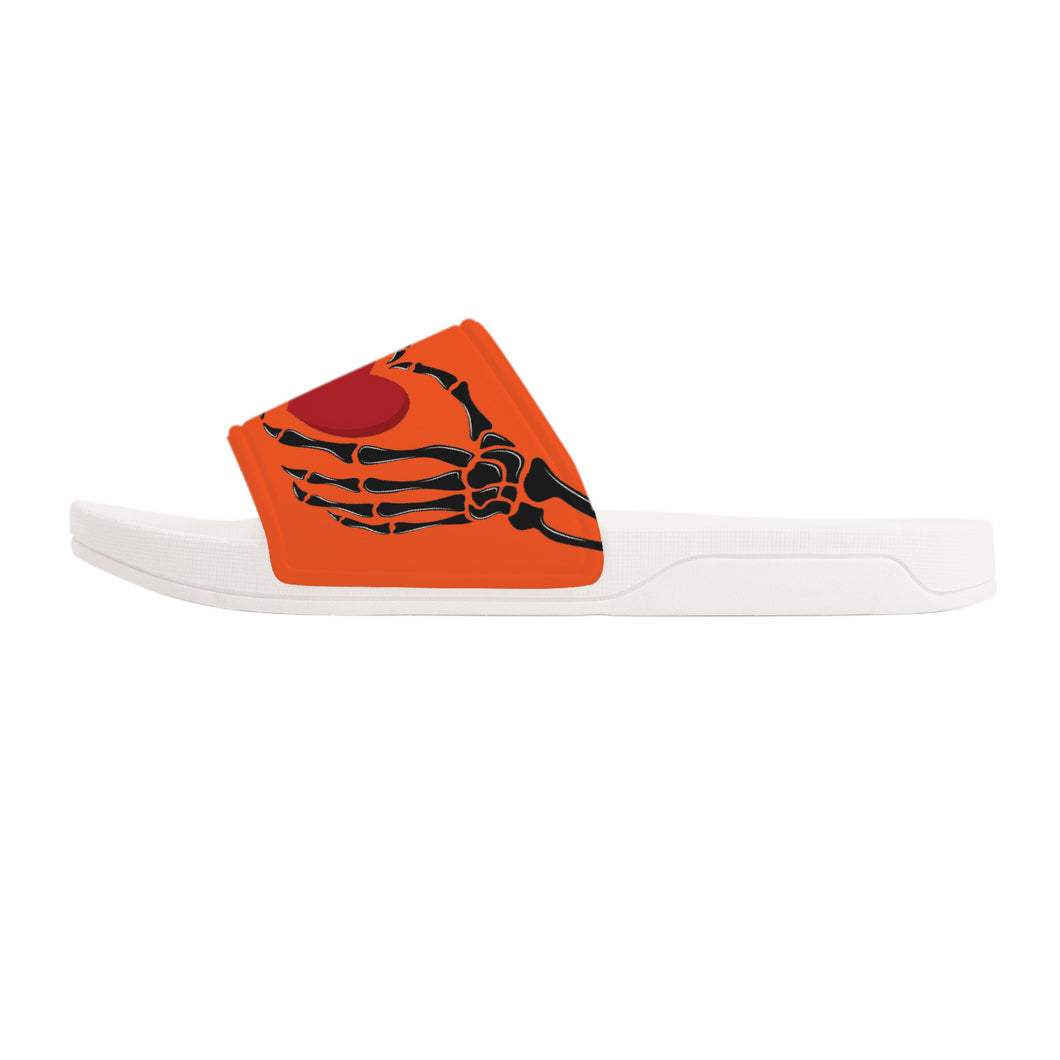 Ti Amo I love you - Exclusive Brand - Orange - Skeleton Hands with Heart -  Slide Sandals - White Soles