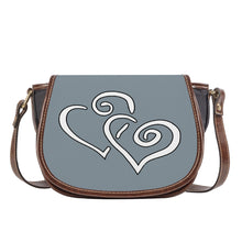 Load image into Gallery viewer, Ti Amo I love you - Exclusive Brand - Regent Grey - Double White Heart - Saddle Bag
