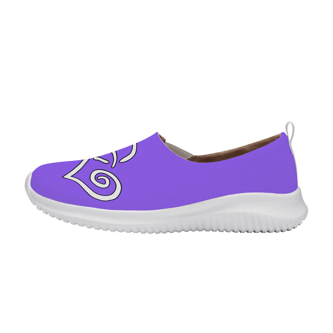 Ti Amo I love you - Exclusive Brand - Heliotrope 3 - Double White Heart - Women's Casual Slip On Shoe