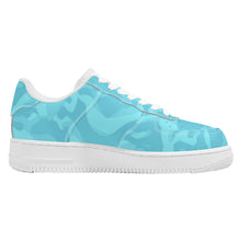 Load image into Gallery viewer, Ti Amo I love you - Exclusive Brand  - Aquamarine Blue, Downy, Spray Camouflage Low Top Unisex Sneakers
