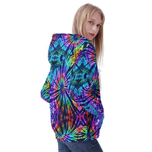 Load image into Gallery viewer, Ti Amo I love you - Exclusive Brand  - Women&#39;s Rainbiw Tie-Dye - Zipper Hoodie
