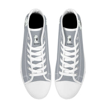 Load image into Gallery viewer, Ti Amo I love you  - Exclusive Brand - Gray Chateau - Talk to the Paw - High-Top Canvas Shoes - White
