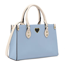 Load image into Gallery viewer, Ti Amo I love you - Exclusive Brand - Pale Cerulean - Luxury Womens PU Tote Bag - Cream Straps
