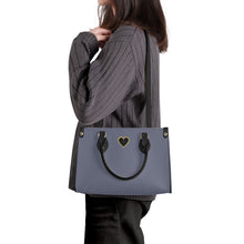 Load image into Gallery viewer, Ti Amo I love you - Exclusive Brand - Mist Blue - Luxury Womens PU Tote Bag - Black Straps
