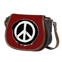 Load image into Gallery viewer, Ti Amo I love you - Exclusive Brand - Dark Burgundy - Peace Sign - Saddle Bag
