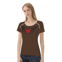 Load image into Gallery viewer, Ti Amo I love you - Exclusive Brand - Tuk Tuk - Skeleton Hands with Heart  -Women&#39;s T shirt - Sizes XS-2XL
