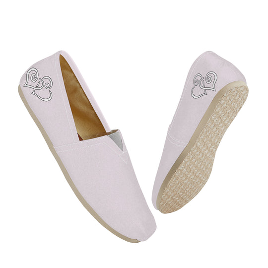 Ti Amo I love you - Exclusive Brand - Prim - Double White Heart -  Casual Flat Driving Shoe