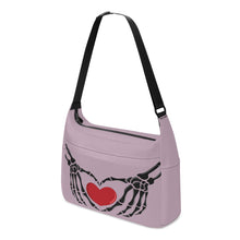 Load image into Gallery viewer, Ti Amo I love you - Exclusive Brand - Pansy Posy - Skeleton Heart Hands  -  Journey Computer Shoulder Bag
