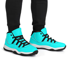 Load image into Gallery viewer, Ti Amo I love you - Exclusive Brand  - Aqua / Cyan - Skeleton Hands with Heart -  High Top Air Retro Sneakers - Black.Laces
