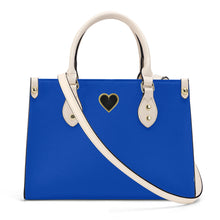 Load image into Gallery viewer, Ti Amo I love you - Exclusive Brand - Royal Azure  - Luxury Womens PU Tote Bag - Cream Straps
