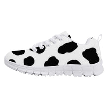 Load image into Gallery viewer, Ti Amo I love you - Exclusive Brand - White with Black Cow Spots - Kids Sneakers - White Soles
