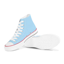 Load image into Gallery viewer, Ti Amo I love you - Exclusive Brand - Regent St Blue - White Daisy - High Top Canvas Shoes - White  Soles
