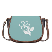 Load image into Gallery viewer, Ti Amo I love you - Exclusive Brand - Shadow Green 2 - White Daisy - Saddle Bag
