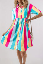 Load image into Gallery viewer, Color Block Half Sleeve Mini Dress
