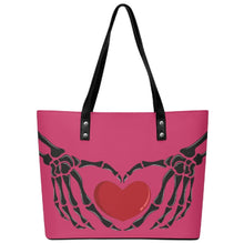 Load image into Gallery viewer, Ti Amo I love you - Exclusive Brand  - Deep Rose - Skeleton Hands with Heart  - Women&#39;s PU Leather Handbag
