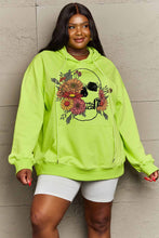 Load image into Gallery viewer, Simply Love Simply Love Full Size Floral Skull Graphic Hoodie
