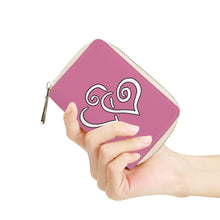 Load image into Gallery viewer, Ti Amo I love you - Exclusive Brand - Charm - Double White Heart - PU Leather - Zipper Card Holder
