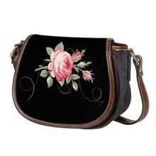 Load image into Gallery viewer, Ti Amo I love you - Exclusive Brand - Black - Rose - Saddle Bag
