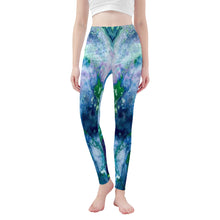 Load image into Gallery viewer, Ti Amo I love you - Blue / Green Universe -  Yoga Leggings
