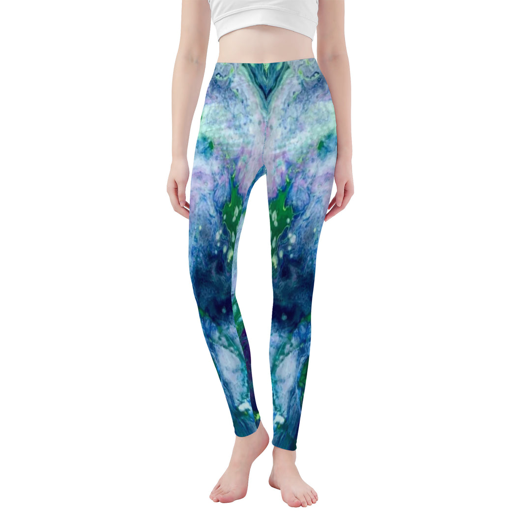 Ti Amo I love you - Blue / Green Universe -  Yoga Leggings