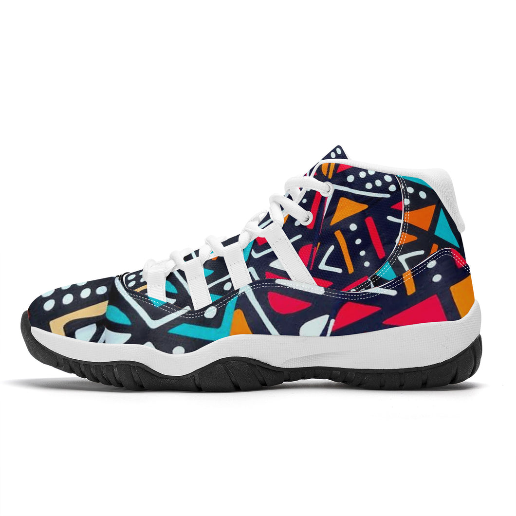 Ti Amo I love you - Exclusive Brand - Geometrical - High Top Air Retro Sneakers - White Soles