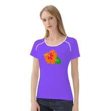 Load image into Gallery viewer, Ti Amo I love you - Exclusive Brand - Light Purple - Hawaiian Flower - Women&#39;s T shirt - Sizes XS-2XL
