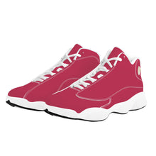 Load image into Gallery viewer, Ti Amo I love you - Exclusive Brand - Viva Magenta - Double Heart Logo - Mens / Womens - Unisex  Basketball Shoes - White Laces
