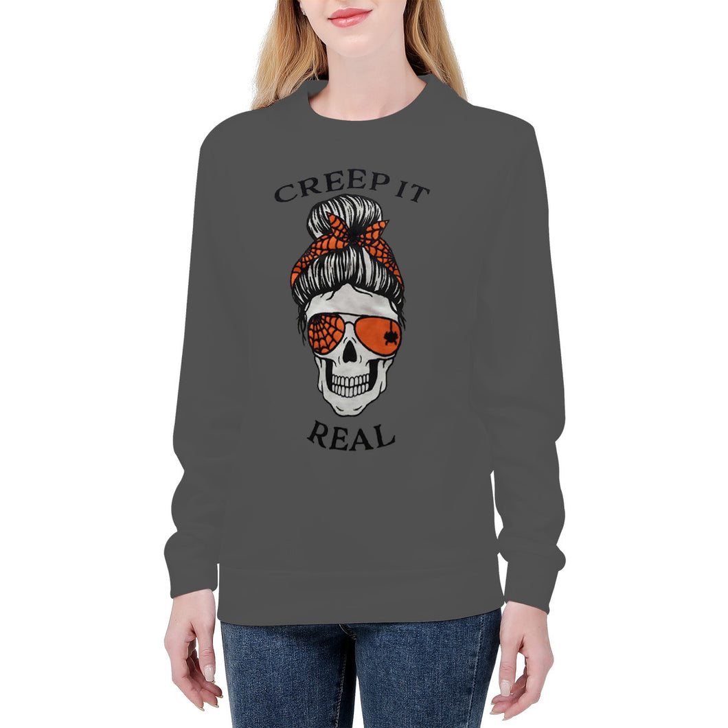 Ti Amo I love you - Exclusive Brand - Davy's Grey - Mama Skeleton - CREEP IT REAL -Women's Sweatshirt